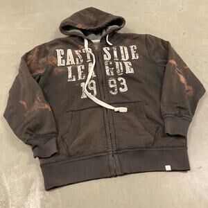 vintage y2k acid wash embroidered sears hoodie